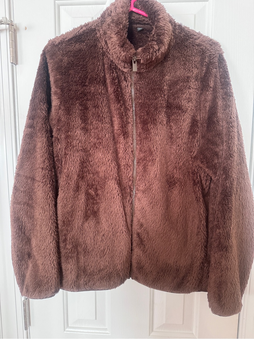 Uniqlo Plush Faux Fur Teddy Jacket in Brown